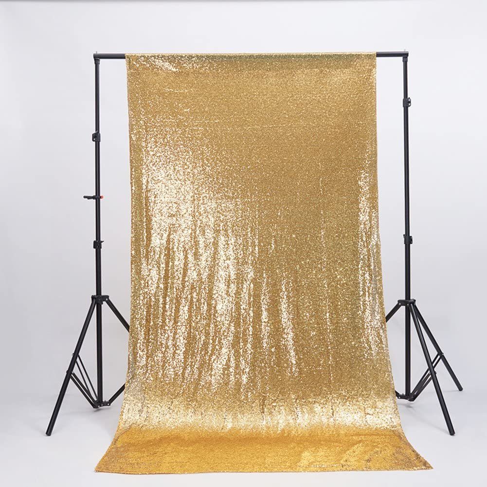 4ft*6.5ft Photo Booth Backdrop Gold Sequin Fabric