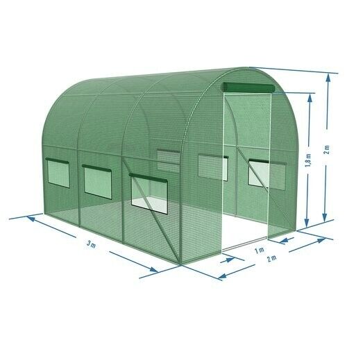 Backyard Greenhouse Plastic 2x3x2m Tunnel Plants Protection Robust Design Graden