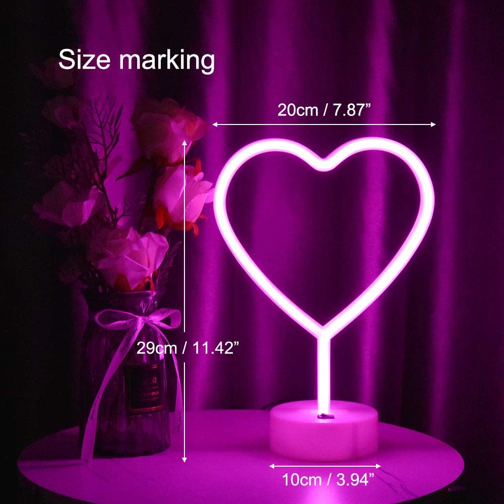 Neon Heart Table lamp