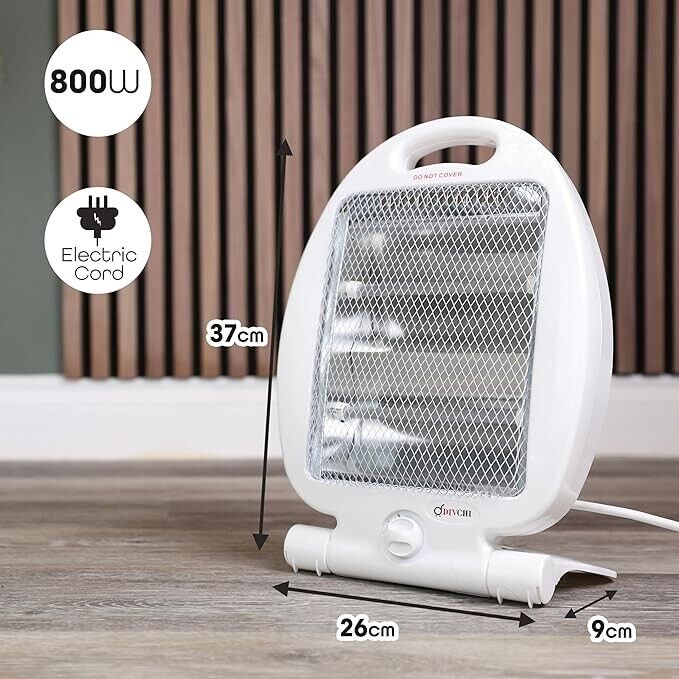 Quartz Heater Portable Instant Heat Indoor Electric Heaters With Handle 800W