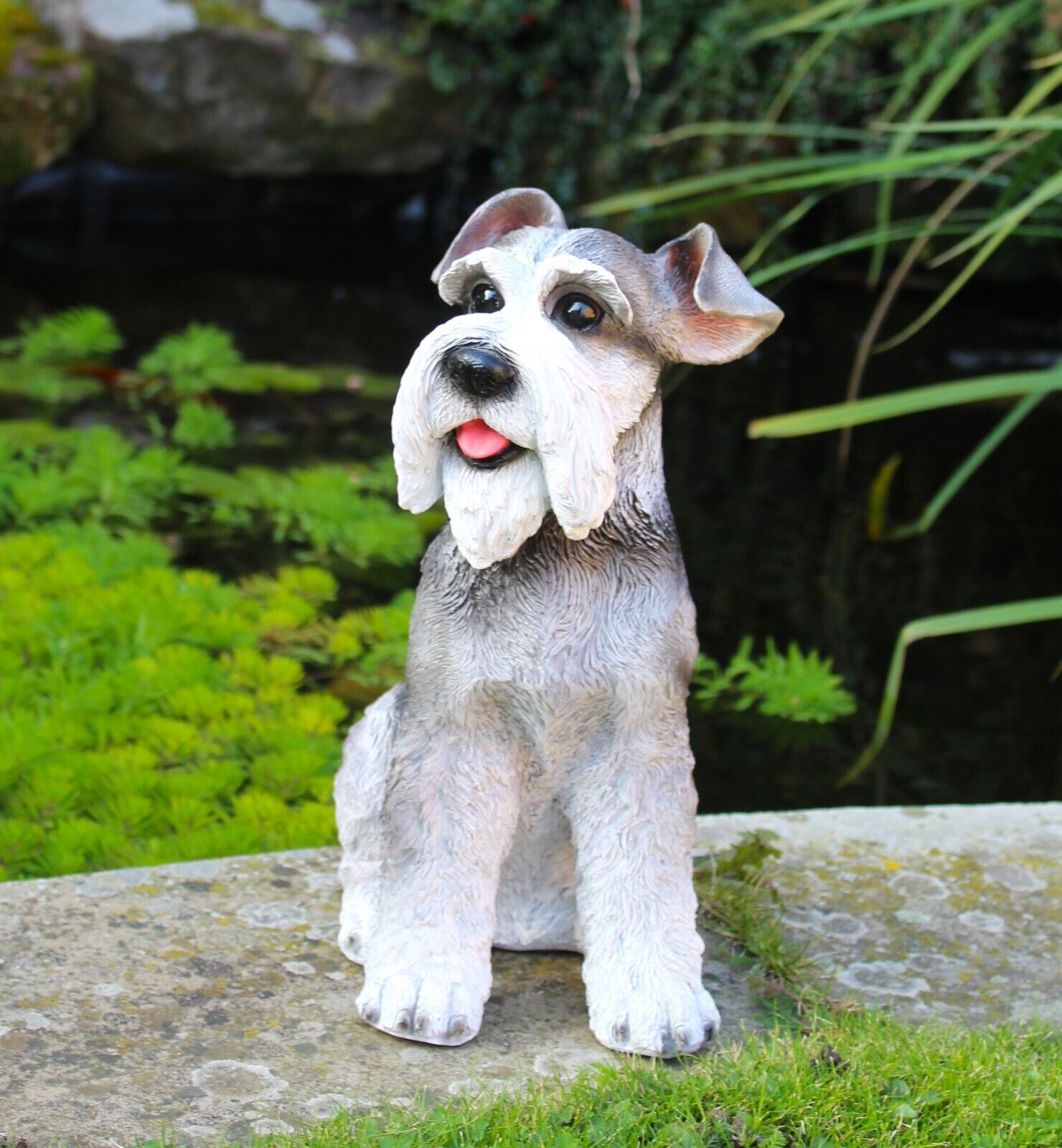 Schnauzer Garden Ornament Dog Animal Sculpture indoor outdoor 34cm