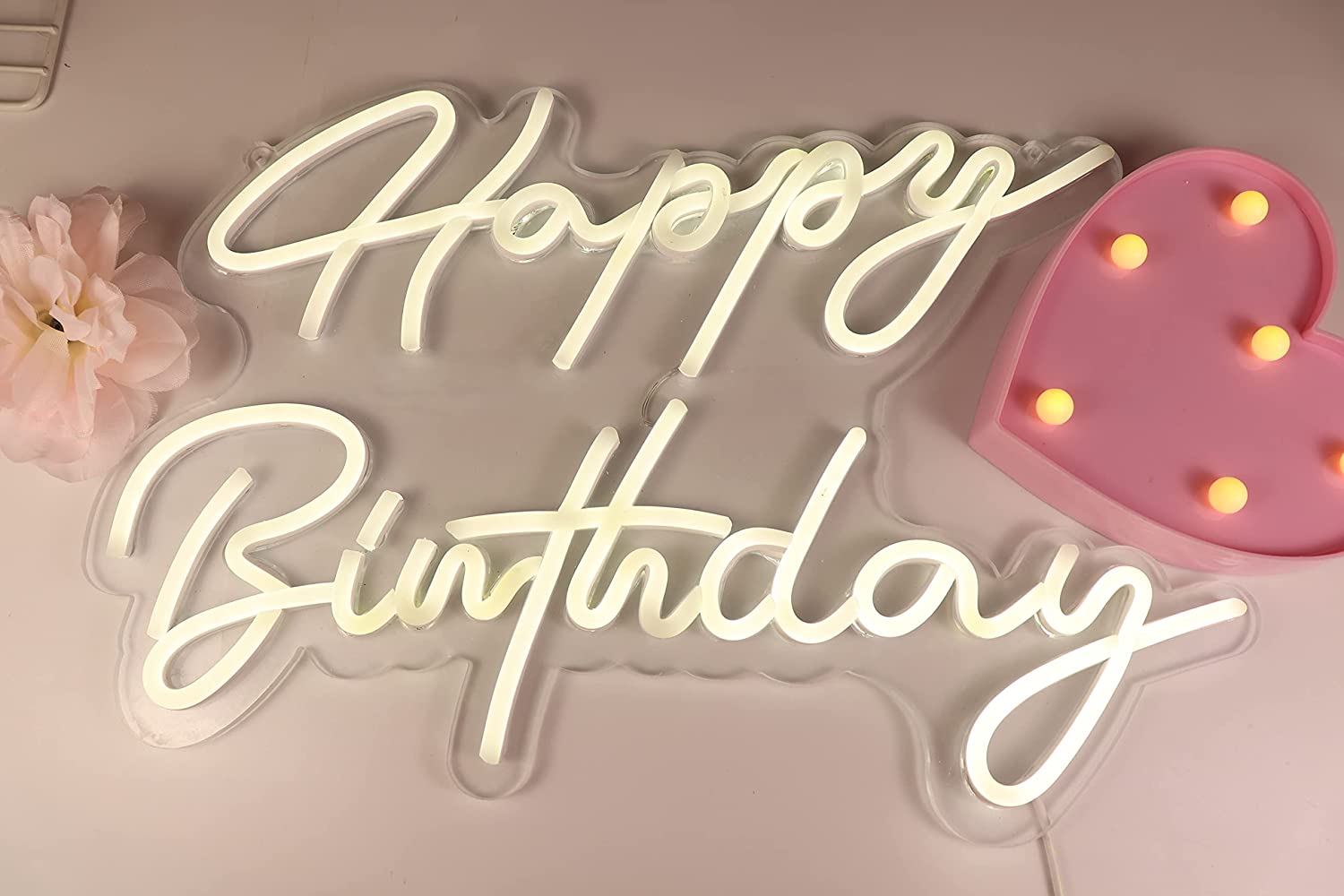 Neon Happy Birthday Large Sign