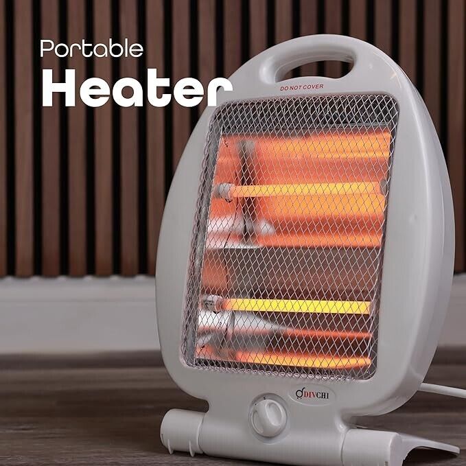 Quartz Heater Portable Instant Heat Indoor Electric Heaters With Handle 800W