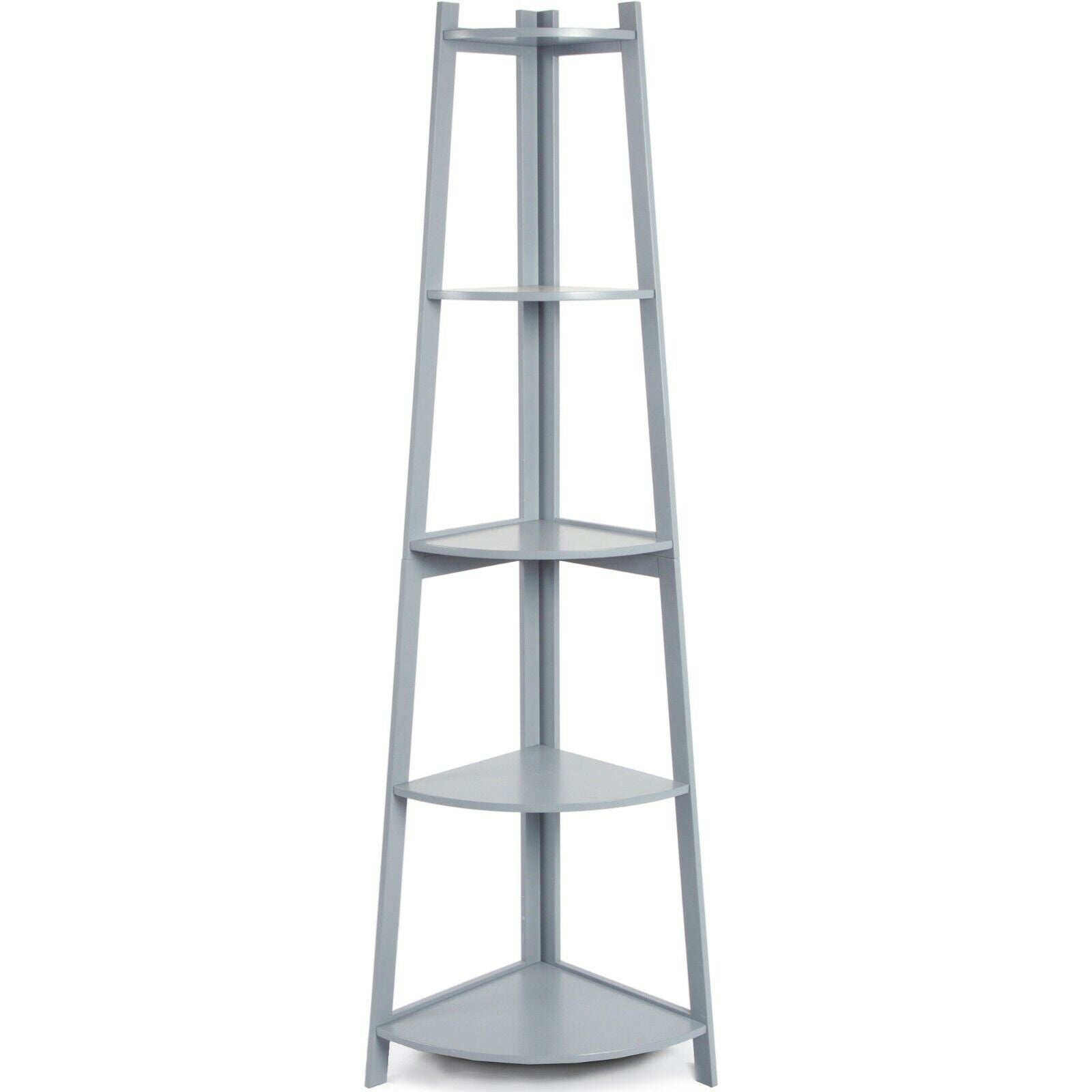 Corner Ladder Shelf Bookcase Display Storage Unit Plant Stand Rack White Grey