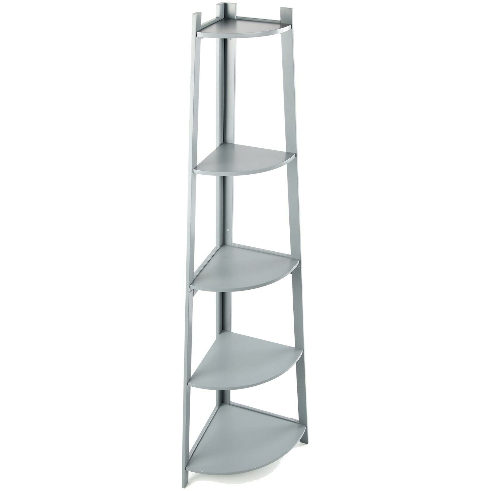 Corner Ladder Shelf Bookcase Display Storage Unit Plant Stand Rack White Grey