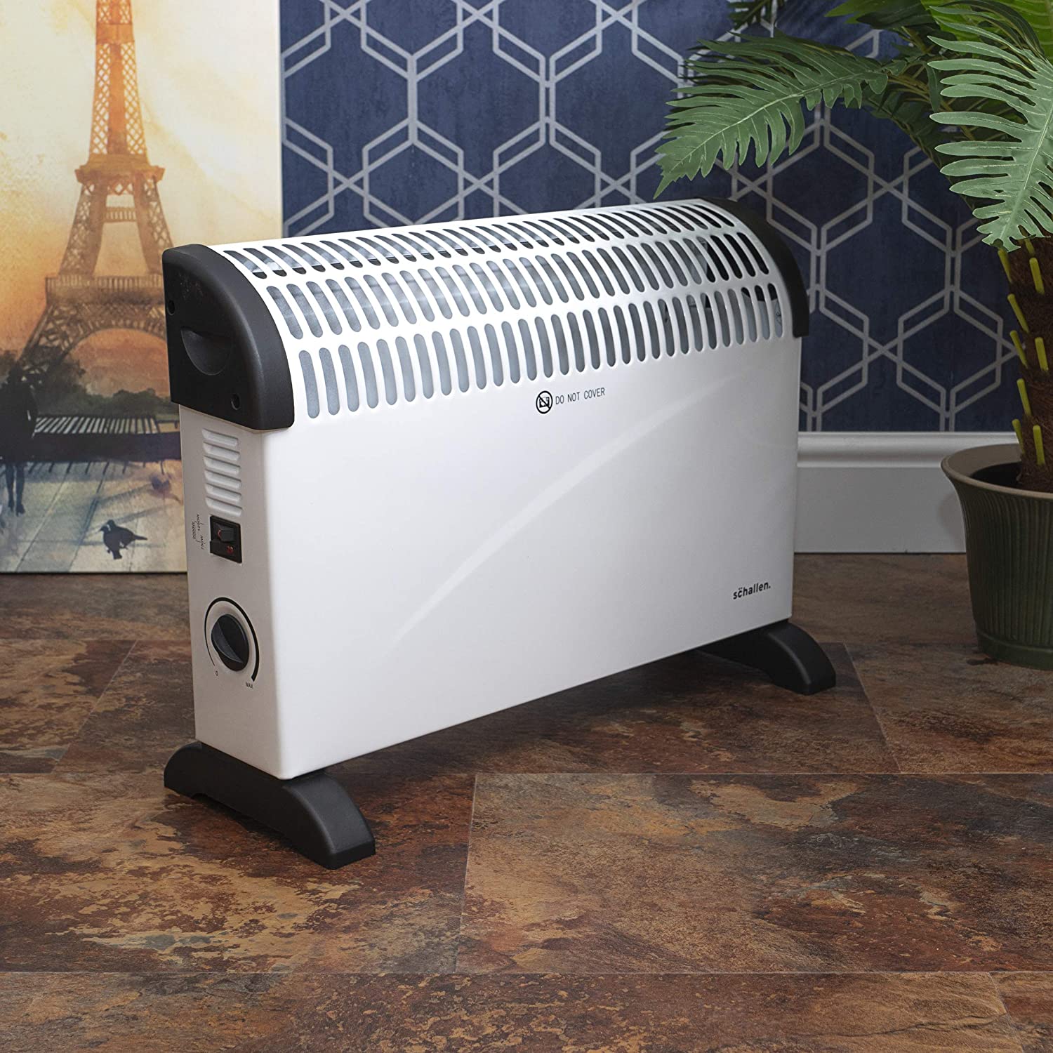 Electric Convector Radiator Heater - 3 Heat Settings, Adjustable Thermostat & Overheat Protection