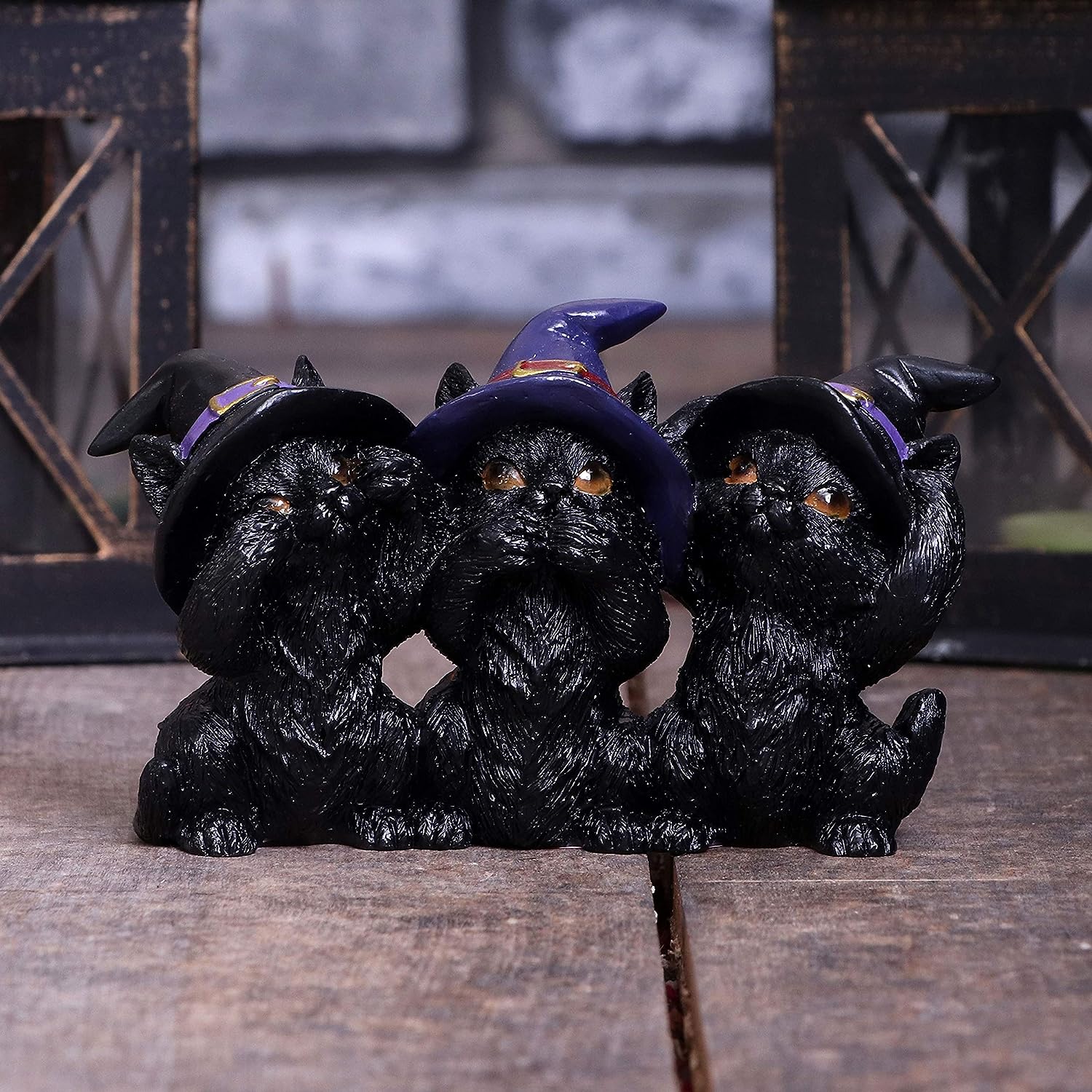 Nemesis Now Three Wise Black Cats See No Hear No Speak No Evil Familiar Figurine,11.5cm