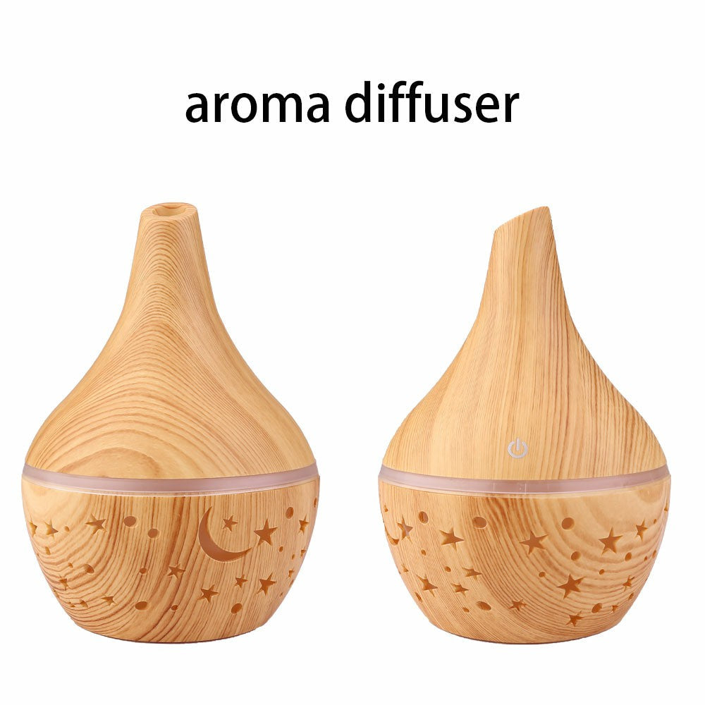 300ml Led Aroma Diffuser - Wooden Star Design