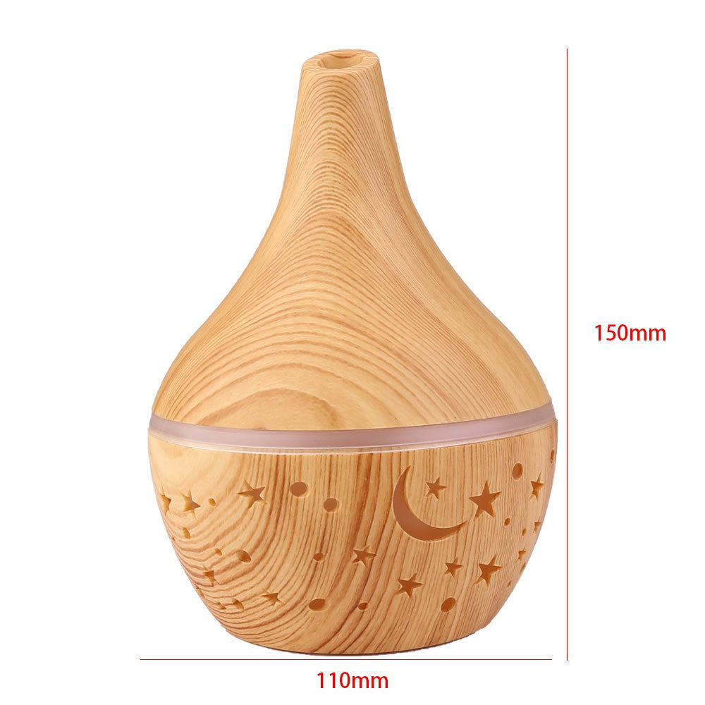 300ml Led Aroma Diffuser - Wooden Star Design