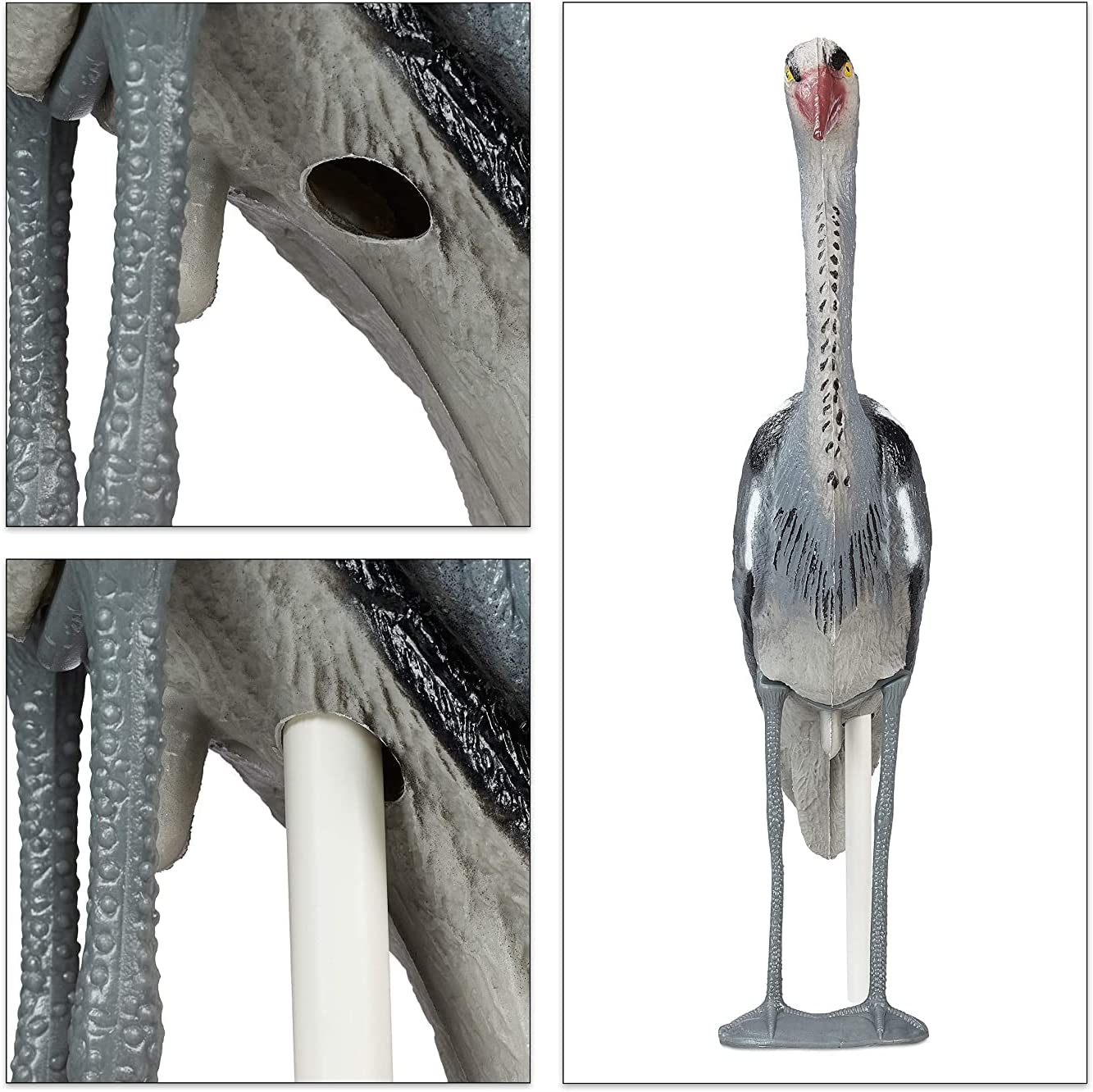 NATURAL Looking Heron | Decoy Bird Deterrent Scarers | Guarding Garden Ponds and Fisheries | Standing Grey Heron | Crops Farm Protector | Repellent | Weatherproof – 78CM