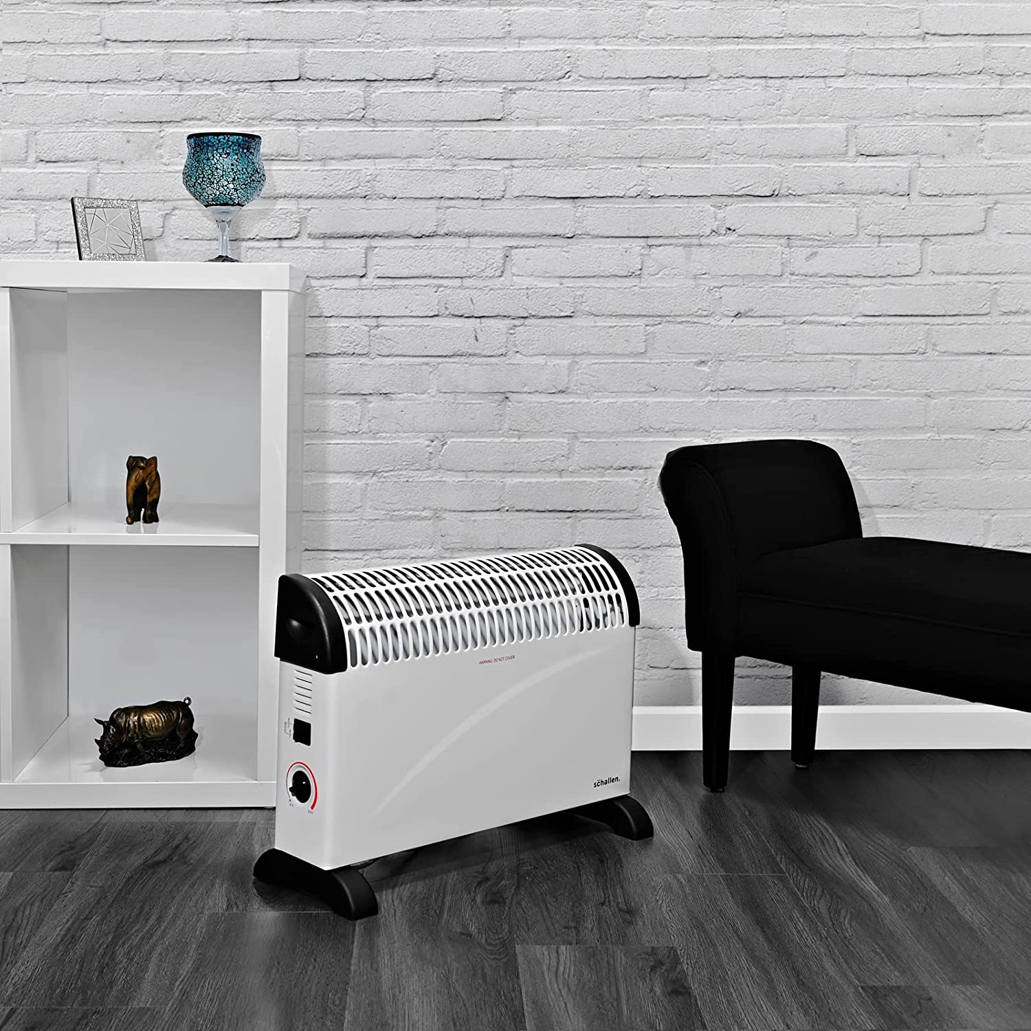 Electric Convector Radiator Heater - 3 Heat Settings, Adjustable Thermostat & Overheat Protection