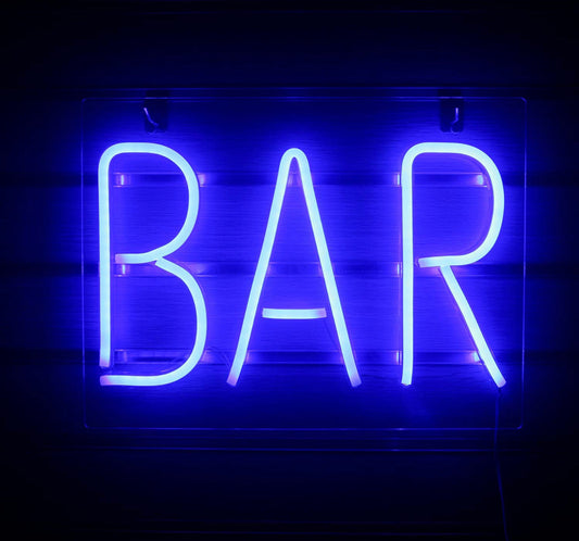 Blue Bar Neon Sign Led Acrylic Backboard