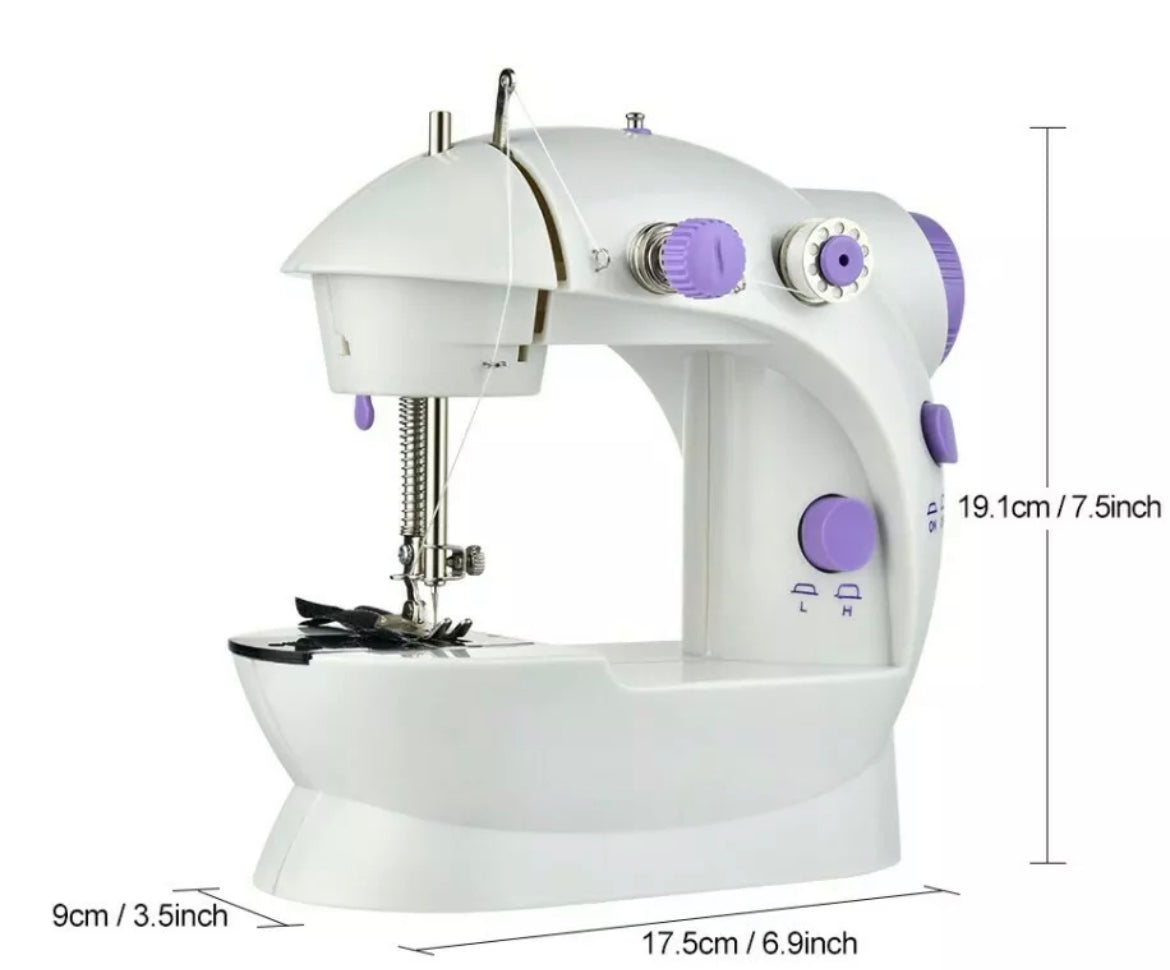 MINI ELECTRIC PORTABLE SEWING MACHINE STITCH LIGHT TRAVEL CRAFT RECHARGE