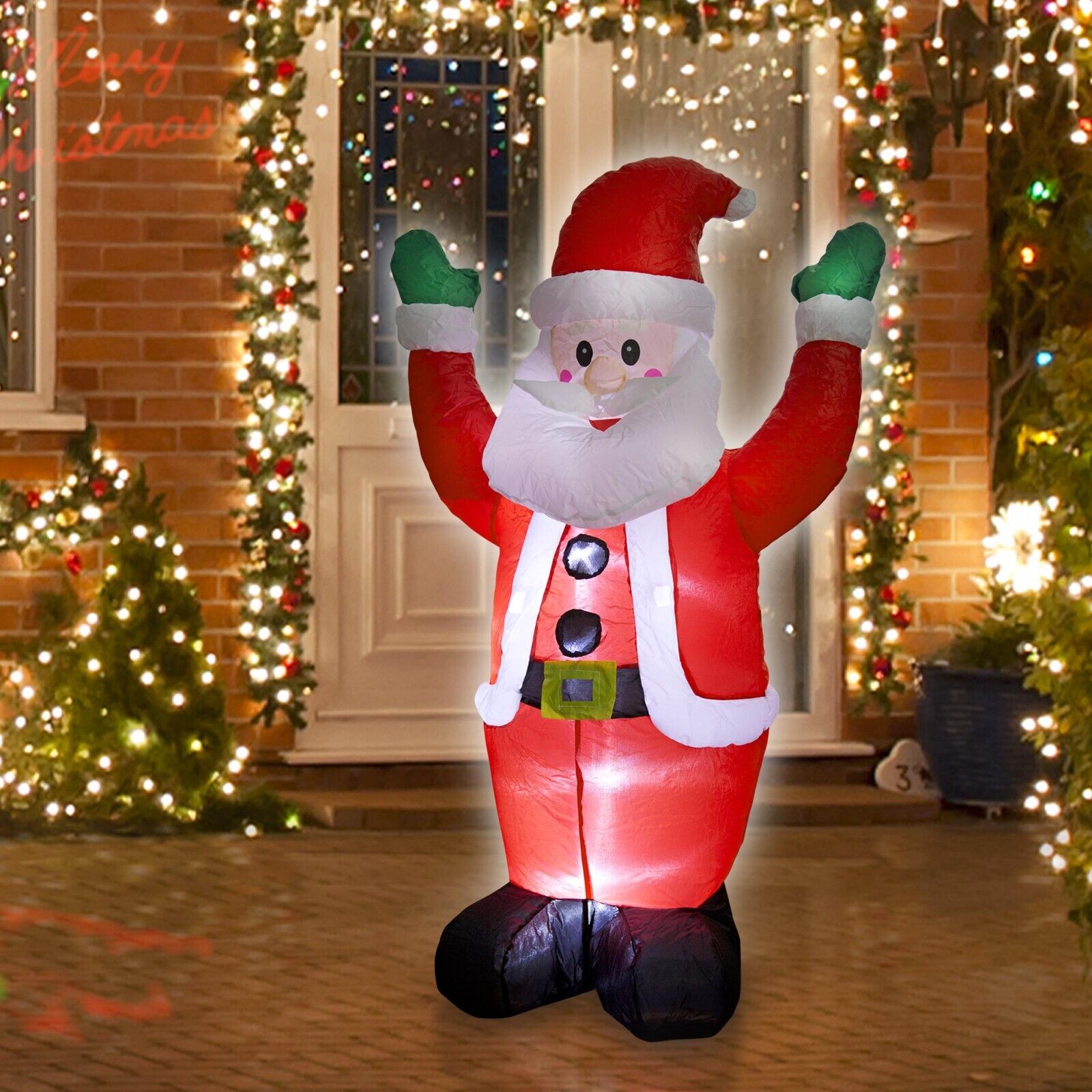 4FT Christmas Inflatable Santa Claus Xmas Yard Garden Outdoor Decos w LED Lights