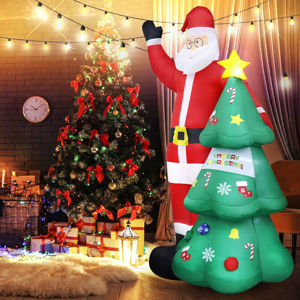 8Ft Inflatable Christmas Santa Claus Xmas Decoration LED Lights Holiday Blow Up