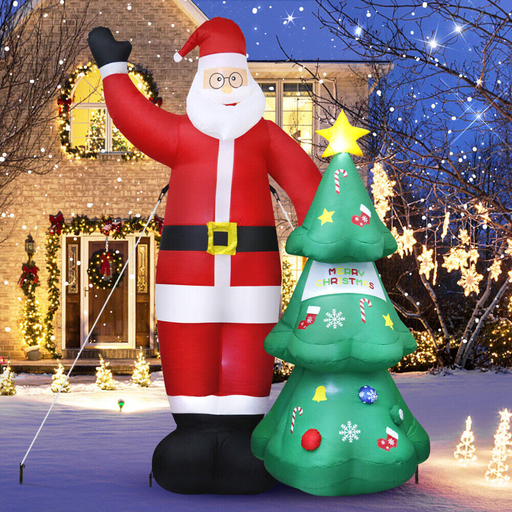 8Ft Inflatable Christmas Santa Claus Xmas Decoration LED Lights Holiday Blow Up