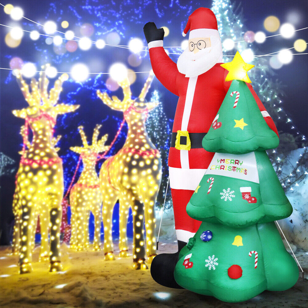 8Ft Inflatable Christmas Santa Claus Xmas Decoration LED Lights Holiday Blow Up