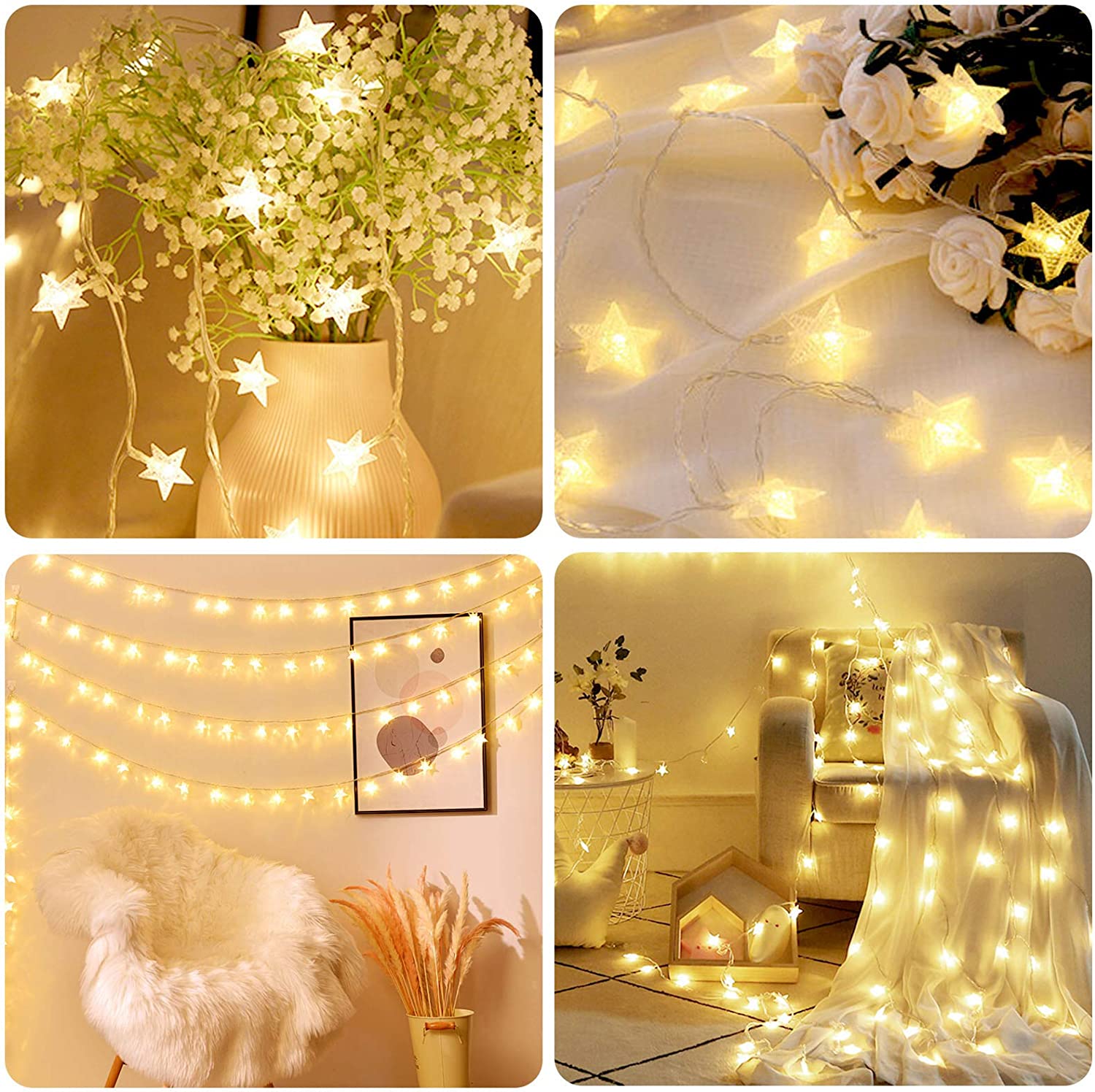 2 Pack Star Fairy Lights 5m