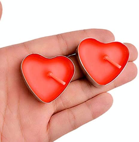 50 Pcs Love Heart Shape Tealights Love Candles