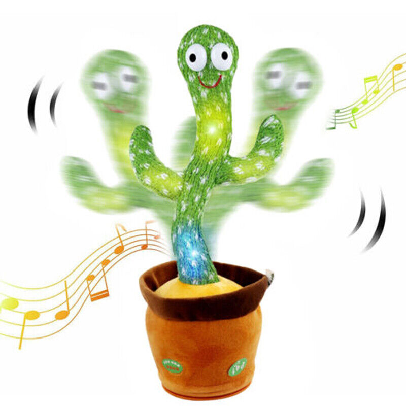 Dancing Cactus Plush Toy Singing Recording Learn Talking Kids Gift Luminous Toy