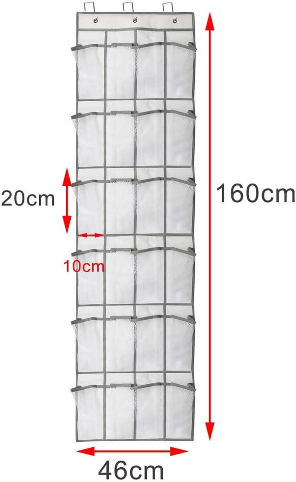 24 Mesh Pockets Hanging Organiser Over the Door