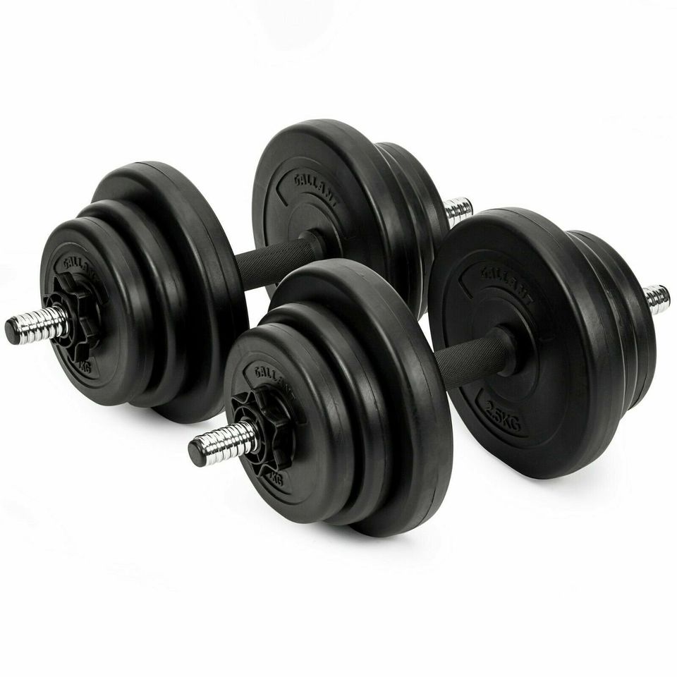 Adjustable Dumbbells Set 20kg Weights Pair Home Gym Fitness Exercise Dumbbell