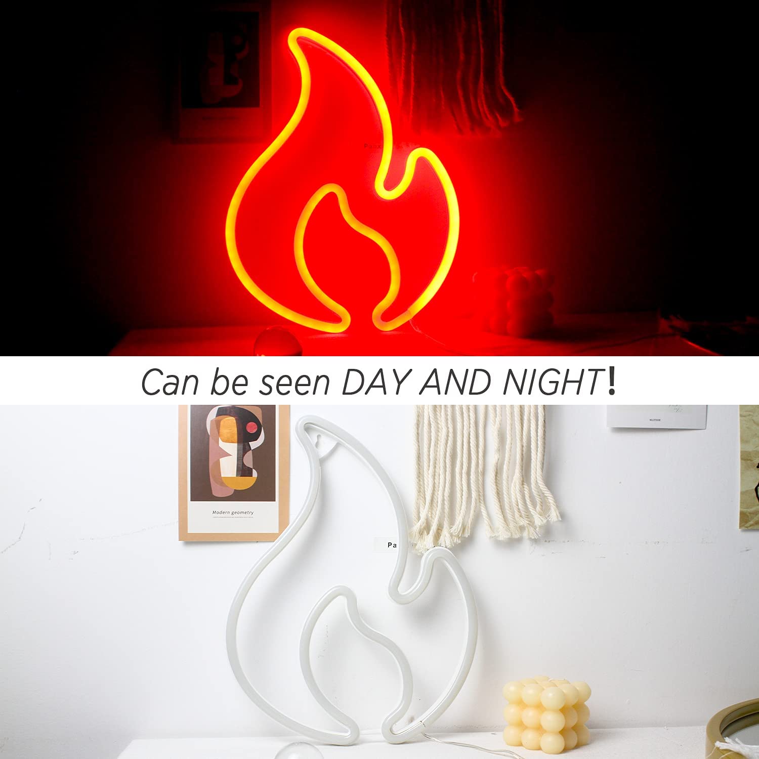 Neon Flame Sign