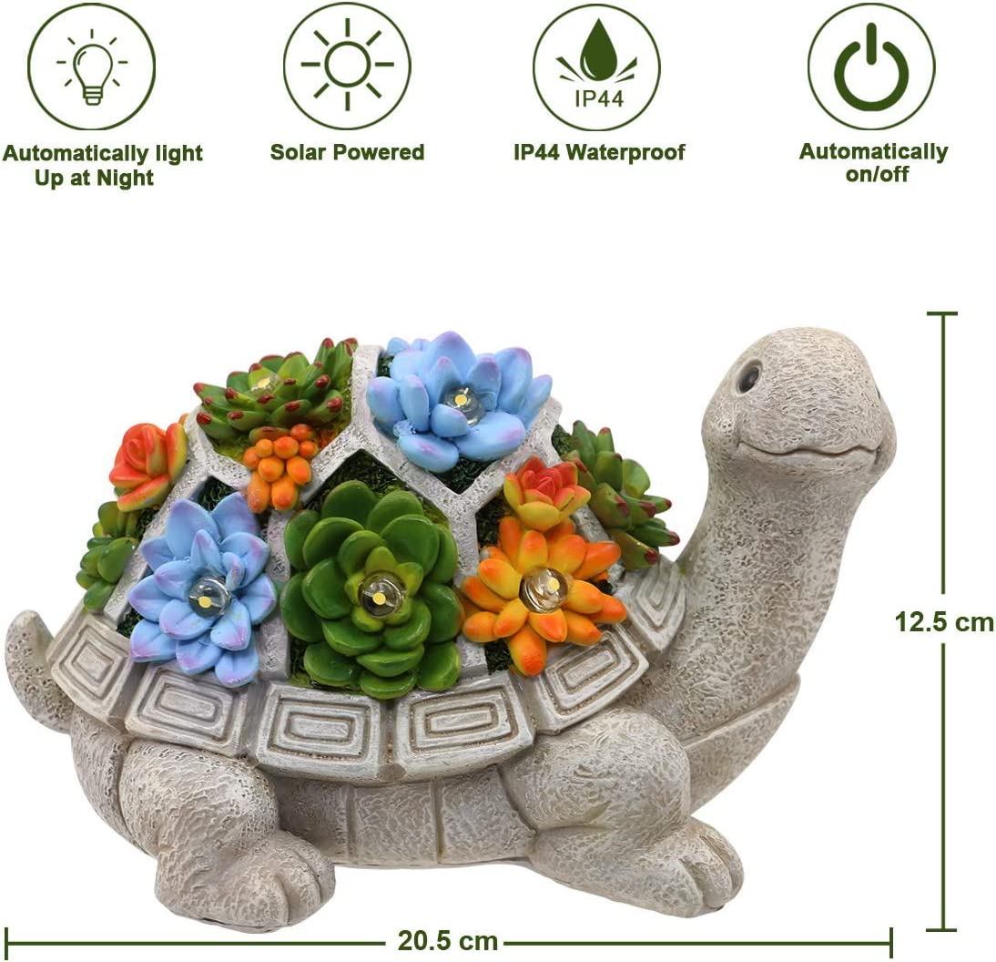 Solar Turtle Statue Garden Ornaments Outdoor Decorations