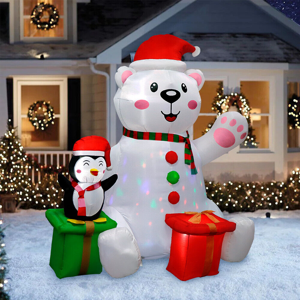 6FT Christmas Inflatable Polar Bear with LED Light