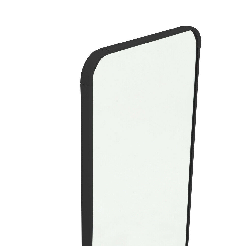 Black Metal Framed Long Full Length Wall Mirror