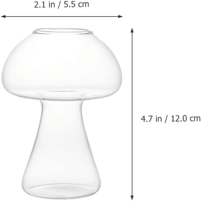 2Pcs Mushroom Shape Cocktail Glass