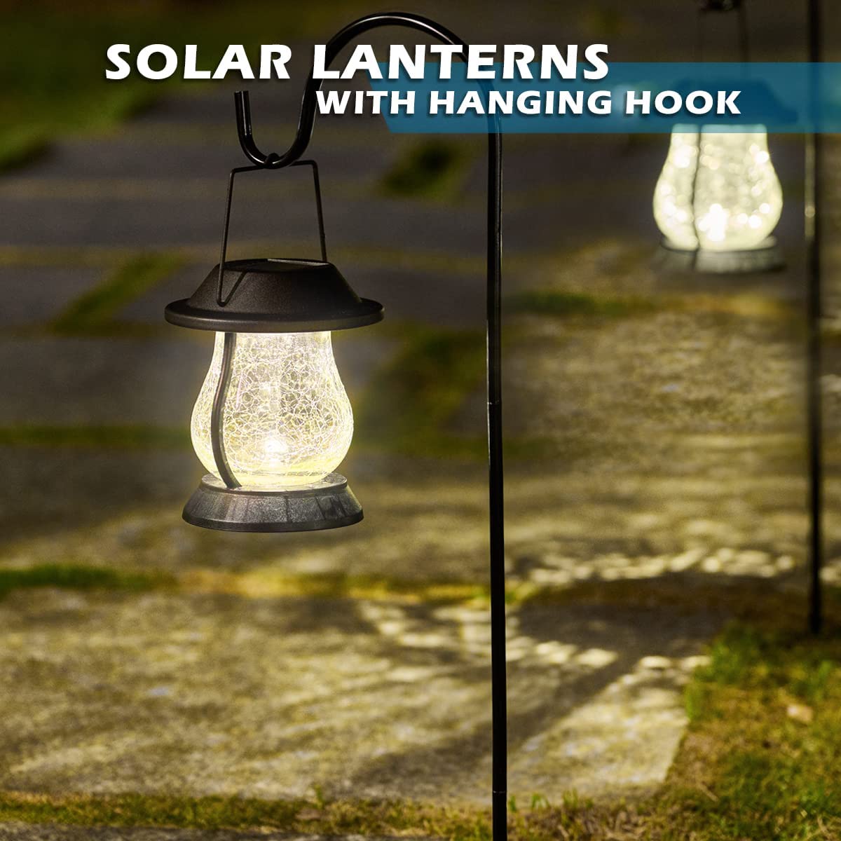 Solar Garden Lanterns with Shepherd Hooks