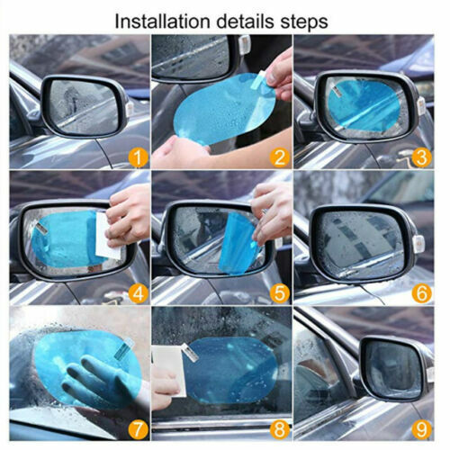 2PCS Car Rear view Mirror Film Rainproof Anti-Fog