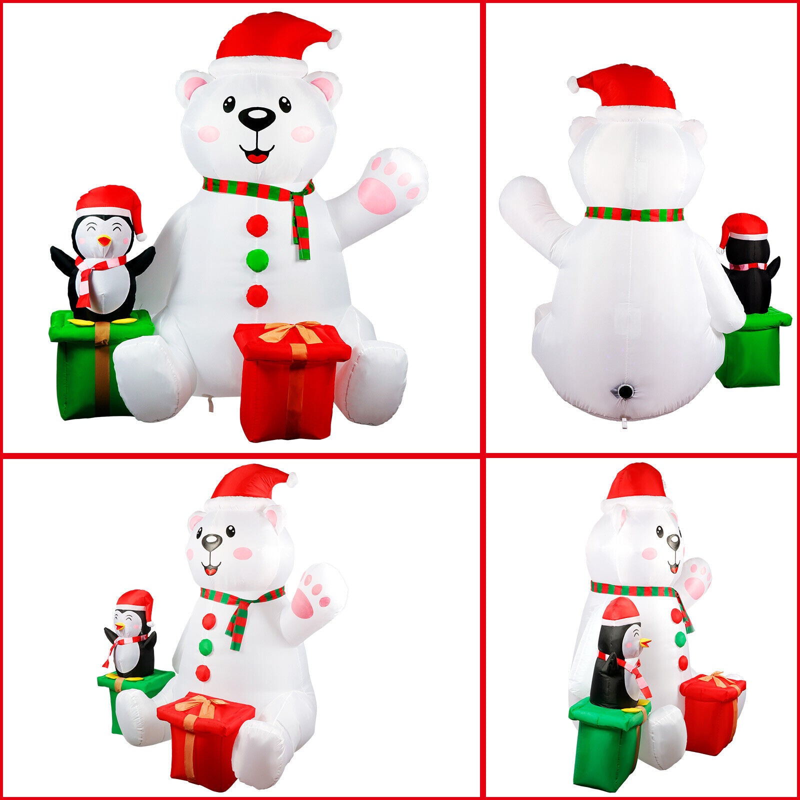 6FT Christmas Inflatable Polar Bear with LED Light