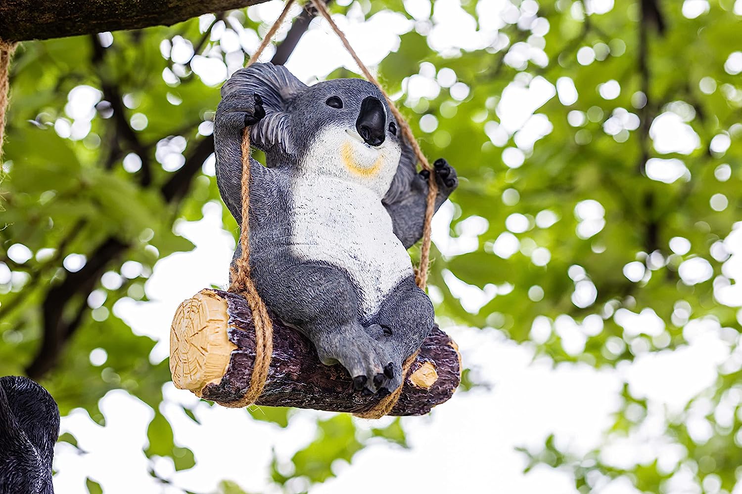 Swinging Koala Bear Resin Garden Ornament Swing Koala Indoor Outdoor Sculpture Statue Ornaments Decor Yard Art Figurines Patio Lawn