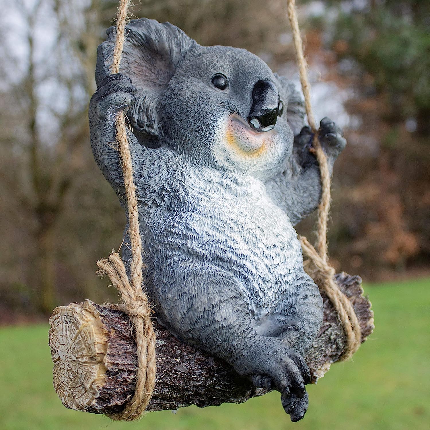 Swinging Koala Bear Resin Garden Ornament Swing Koala Indoor Outdoor Sculpture Statue Ornaments Decor Yard Art Figurines Patio Lawn