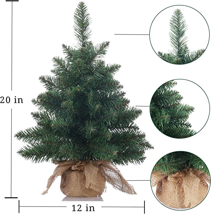 Pre-Lit Artificial Mini Christmas Tree 20 inch