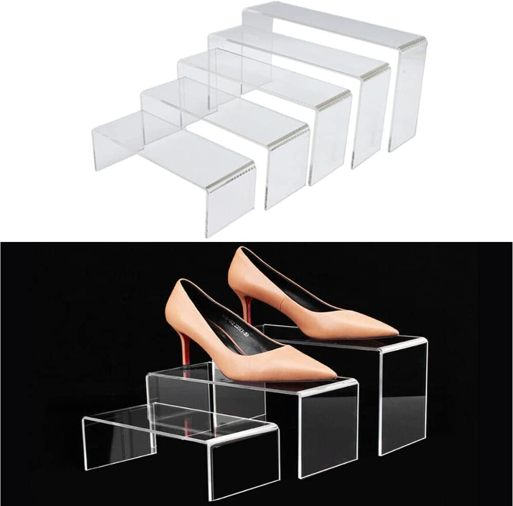 Acrylic Display Stand 5pcs Clear Acrylic Display Risers Shelf