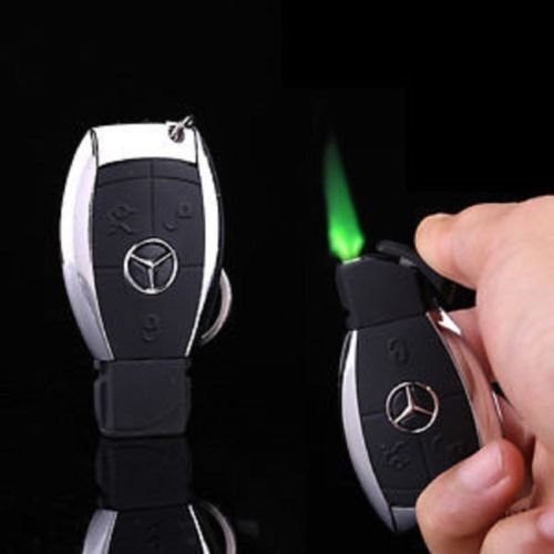 Windproof Jet Lighter With Light &Quartz Clock Refillable Lighter Gift Flame