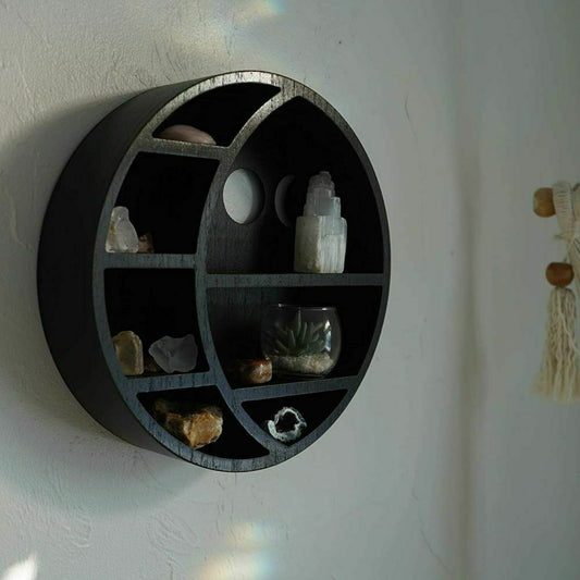 Luxury Storage Shelf Wall‑Mounted Round Moon-Shaped Storage Rack