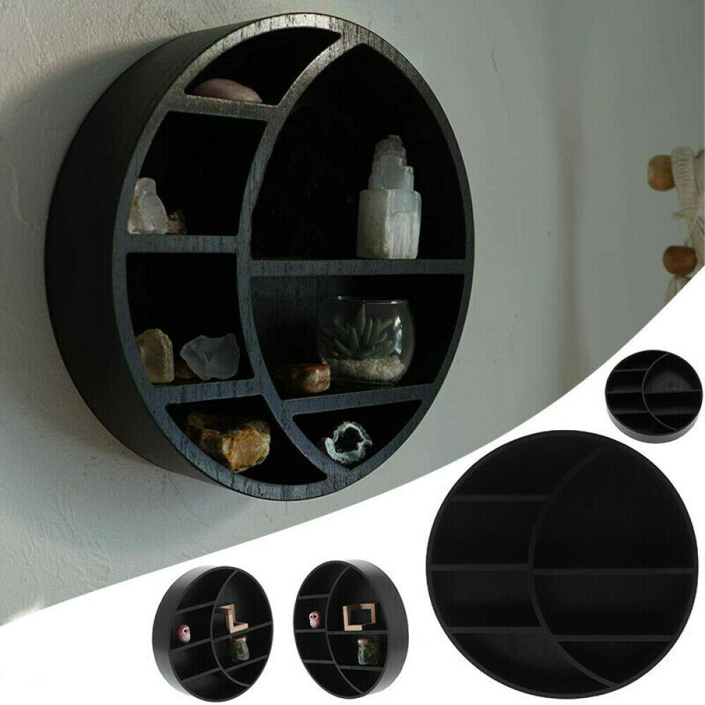 Luxury Storage Shelf Wall‑Mounted Round Moon-Shaped Storage Rack