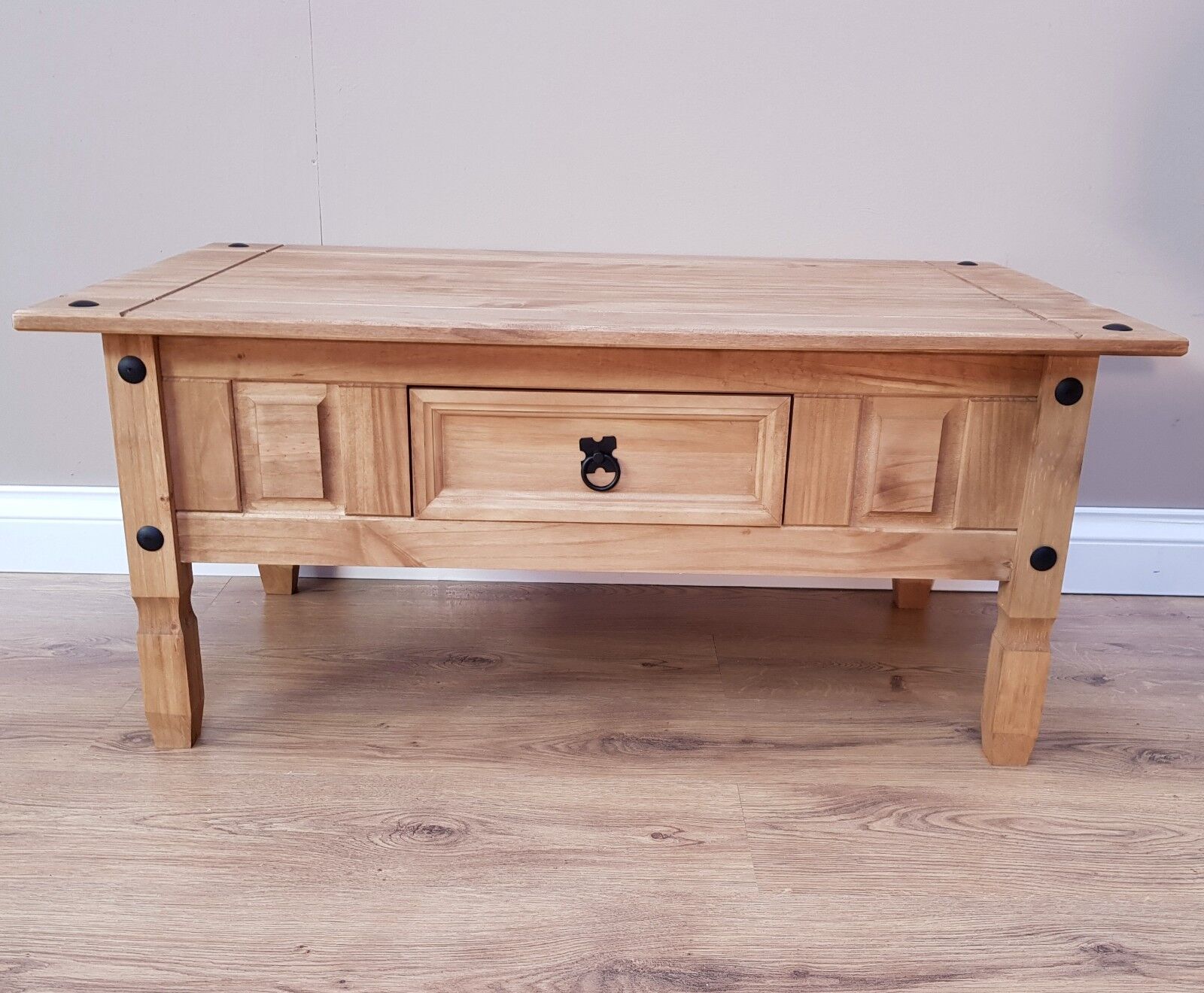 Coffee Table Mexican Solid Pine 1 Drawer