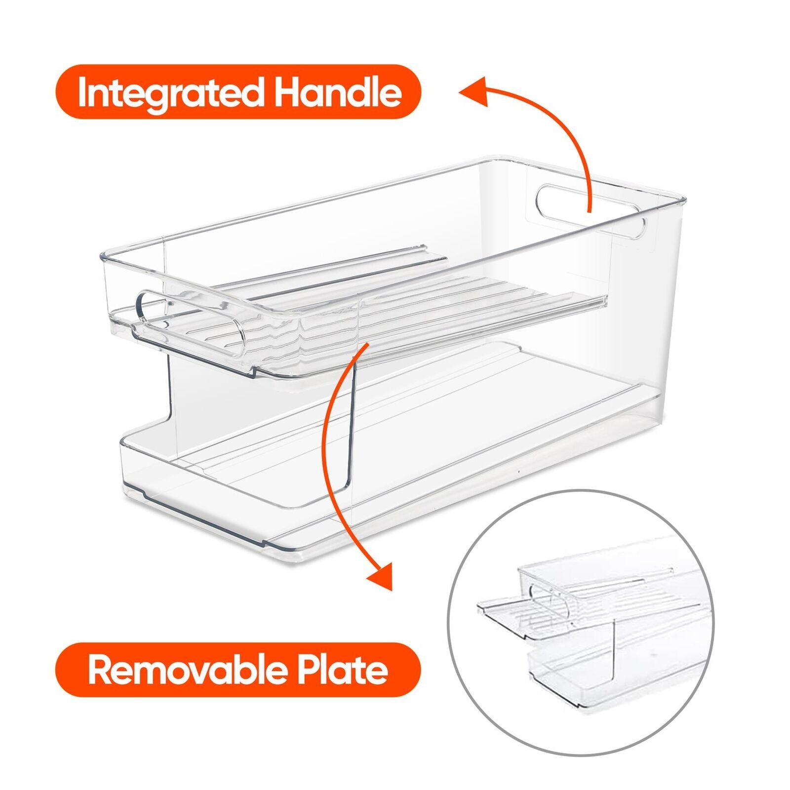 2 Tier Fridge Can Holder Cans Organiser For Kitchen Cupboard Holds 10 Drinks