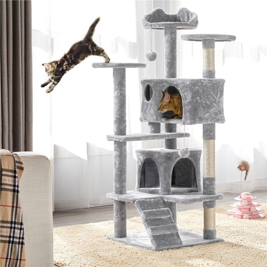 Cat Tree Cat Tower Cat Condo with Scratching Posts & Ladder for Cats Kittens