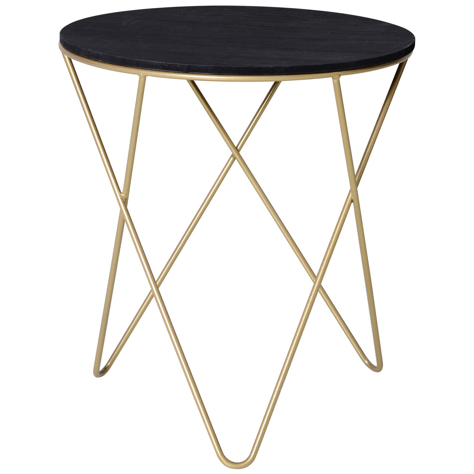 Round Tea Wood Metal Table