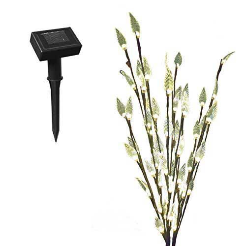 Set of 3 Branch Tree Leaf Solar Outdoor Garden LED Lights