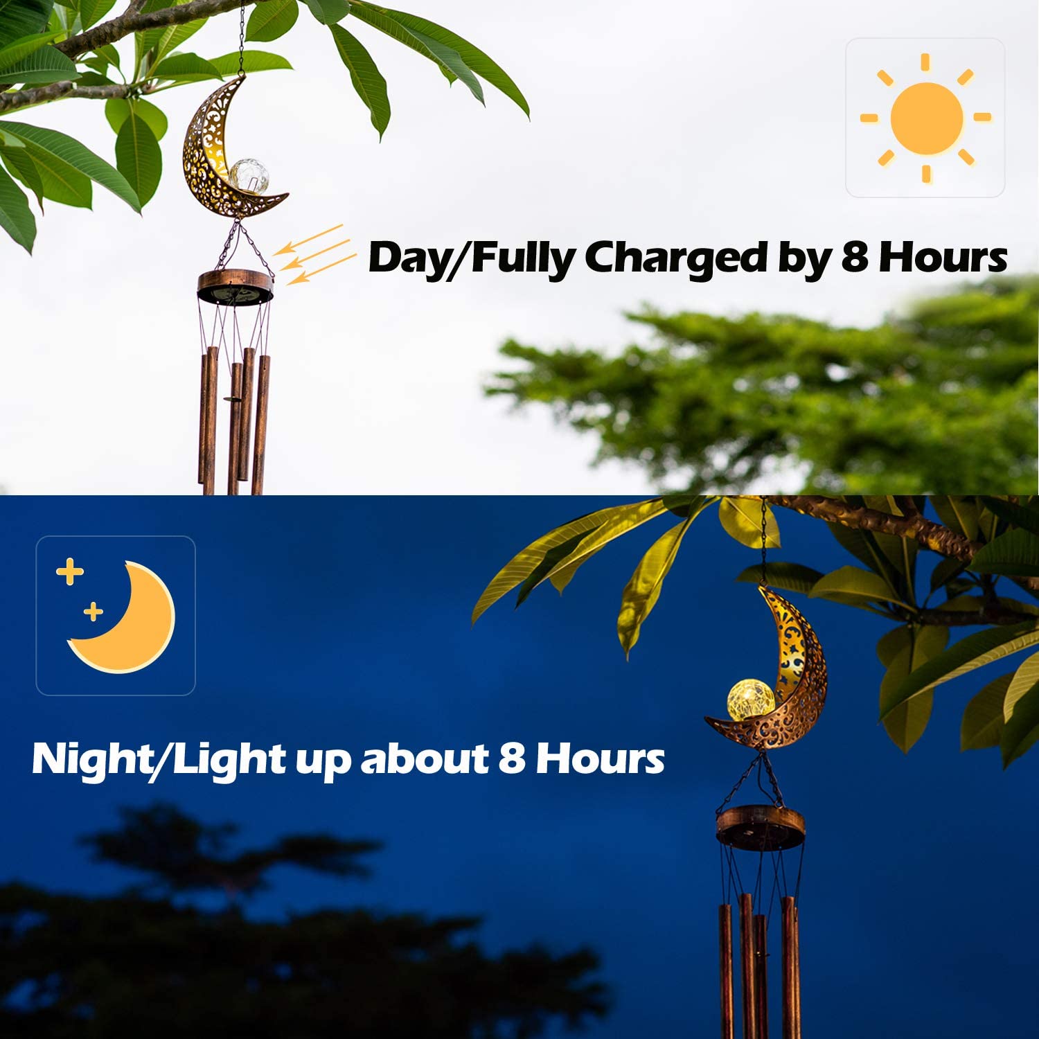 Wind Chimes LED Solar Lights Outdoor Garden Ornaments