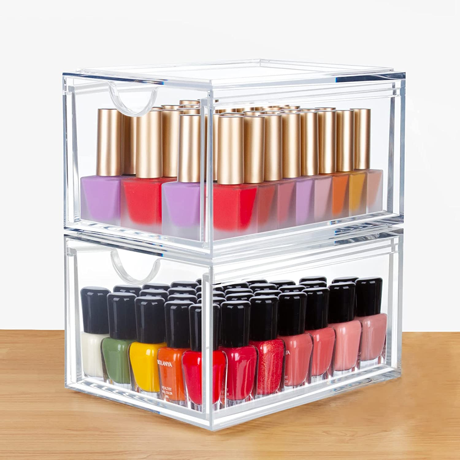 Stackable Cosmetic Organizer Drawers, Acrylic Clear Makeup Organiser