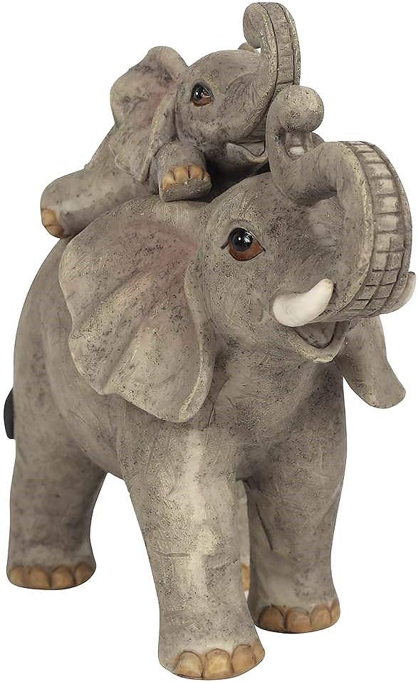 Mother and Baby Ornament | Elephant Adventures | 2pcs. 290g, Grey