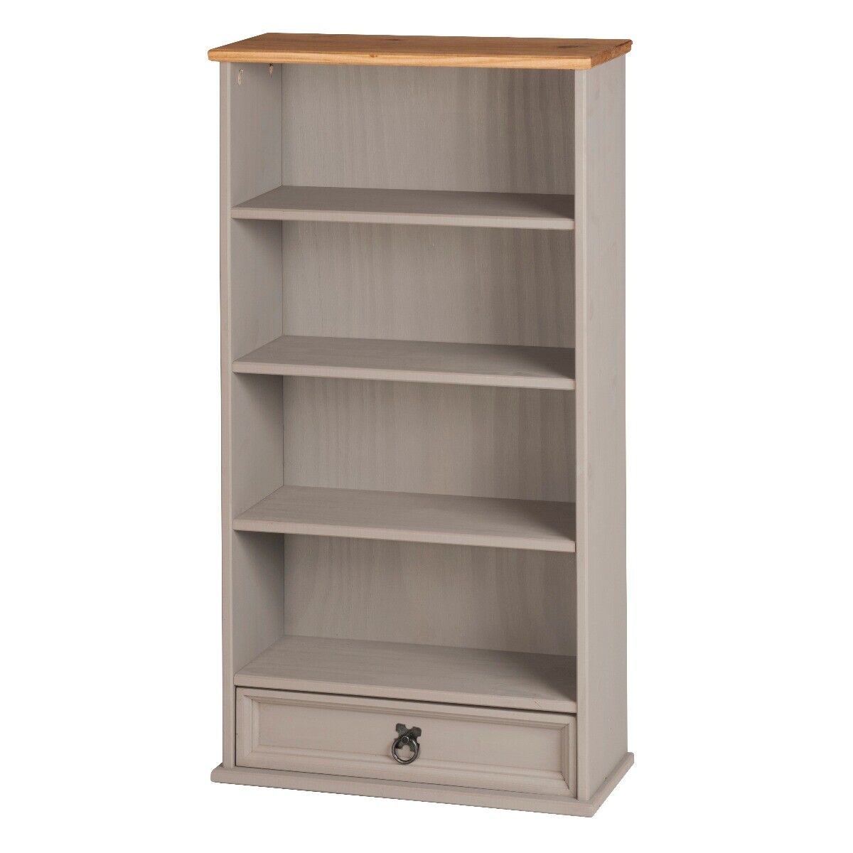 Grey Bookcase with 4 Shelves and 1 Drawer